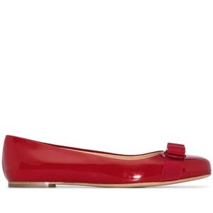 Ferragamo Red Patent Leather Ballet Flats